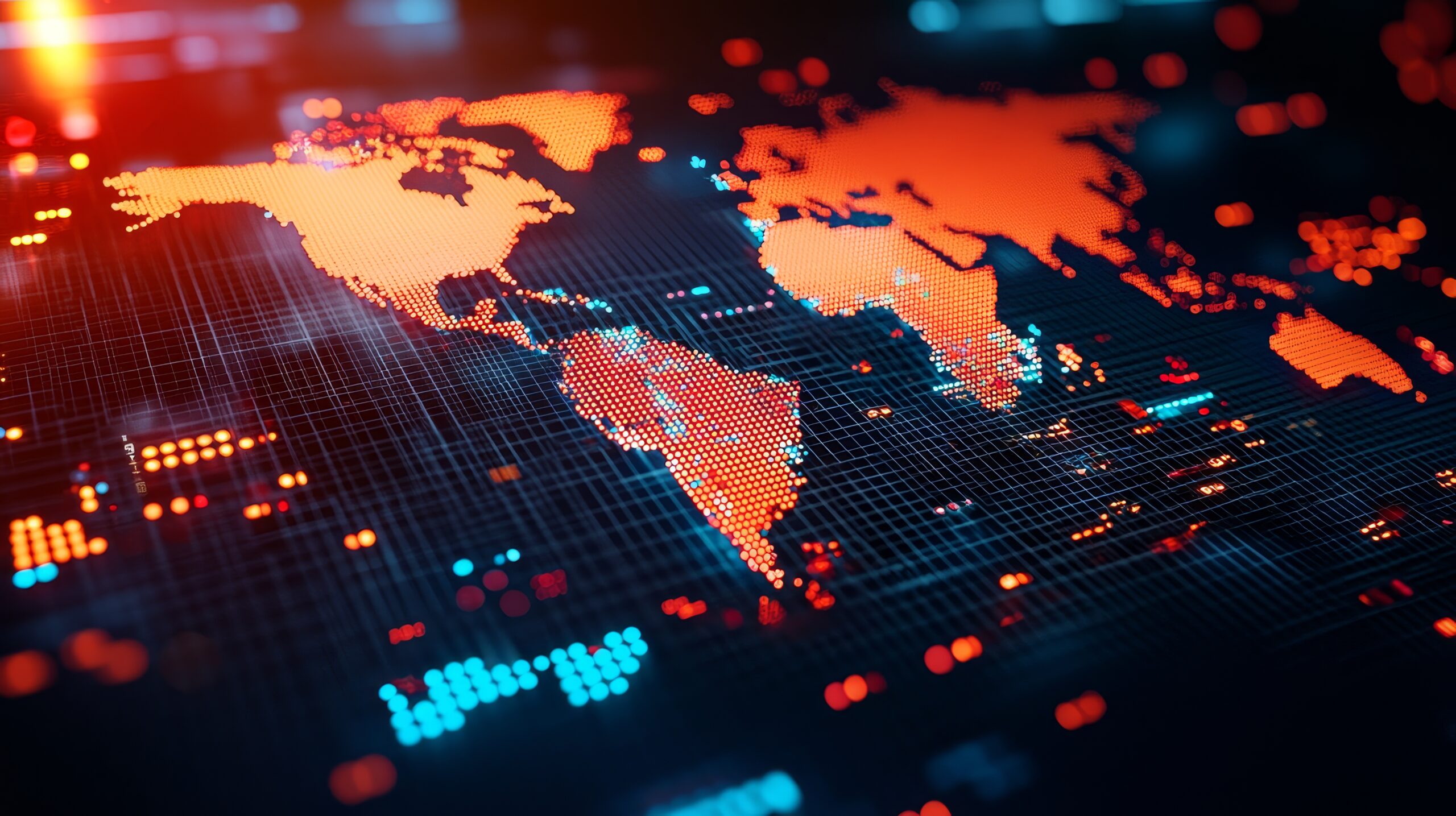 Abstract economic shift using map to highlight